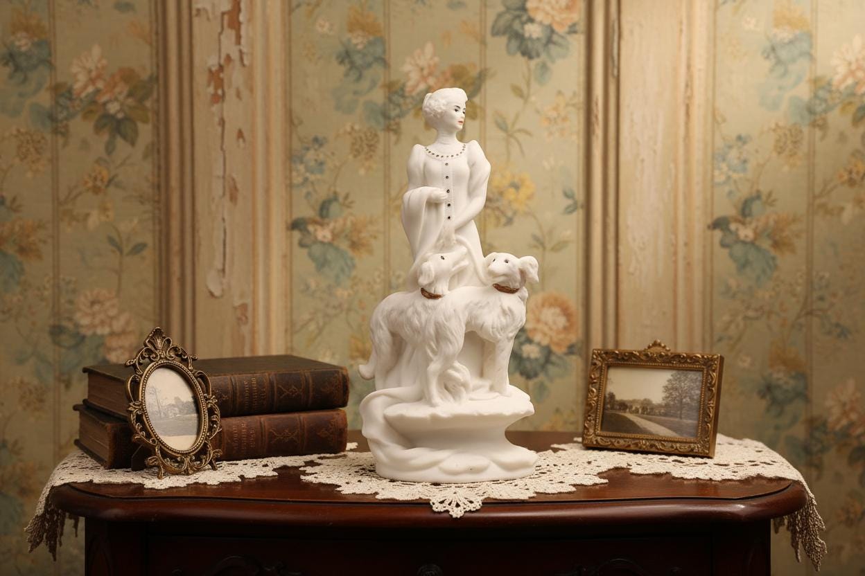Giuseppe Armani Lady with Two Borzoi Dogs