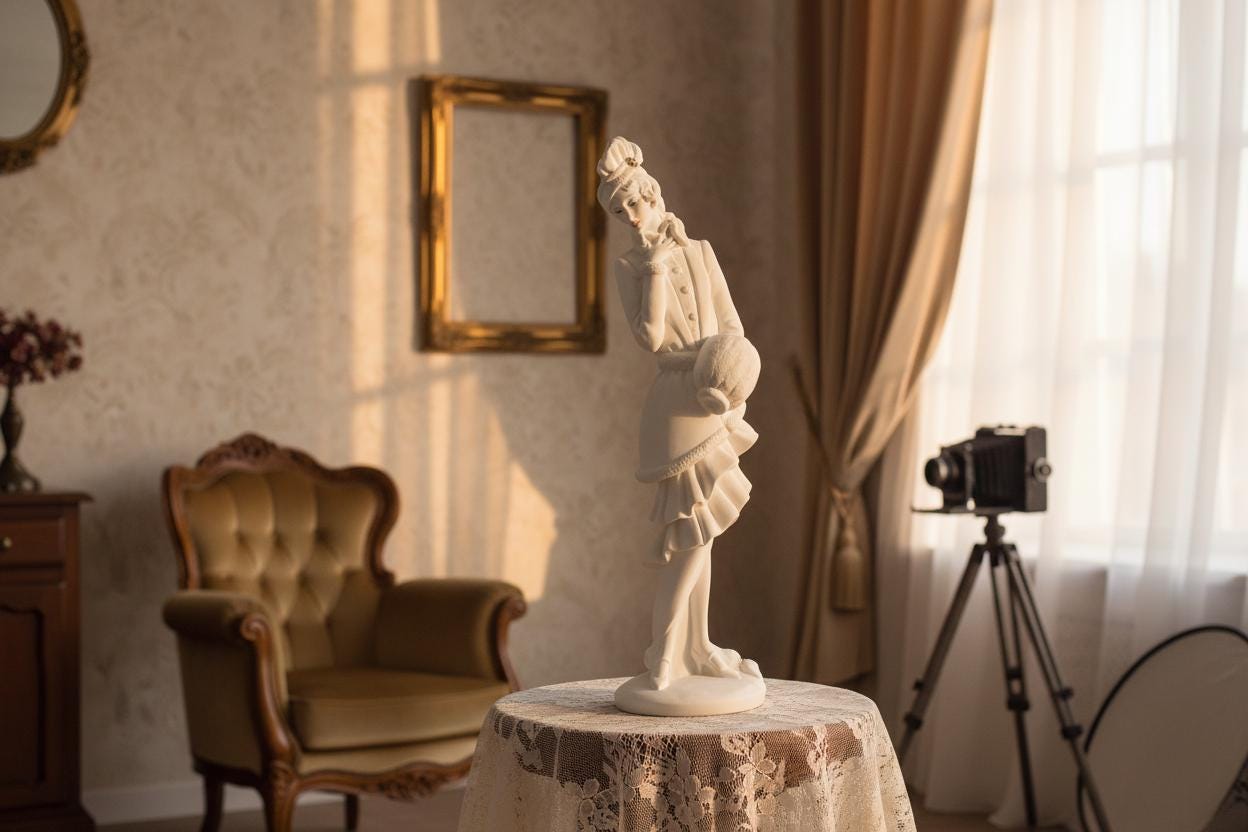 Giuseppe armani lady with muff sculpture