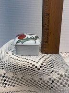Beautiful Limoges  Red Poppy Porcelain Trinket box - LADYBIRD LAUGH
