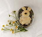 Vintage Hand Painted Papier Mache Egg with the most adorable bunny pictured - LADYBIRD LAUGH