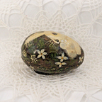 Vintage Hand Painted Papier Mache Egg with the most adorable bunny pictured - LADYBIRD LAUGH