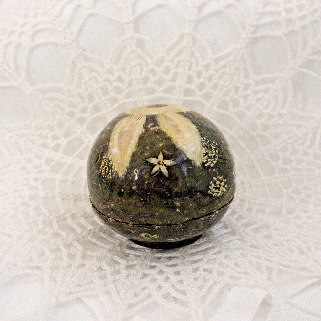 Vintage Hand Painted Papier Mache Egg with the most adorable bunny pictured - LADYBIRD LAUGH
