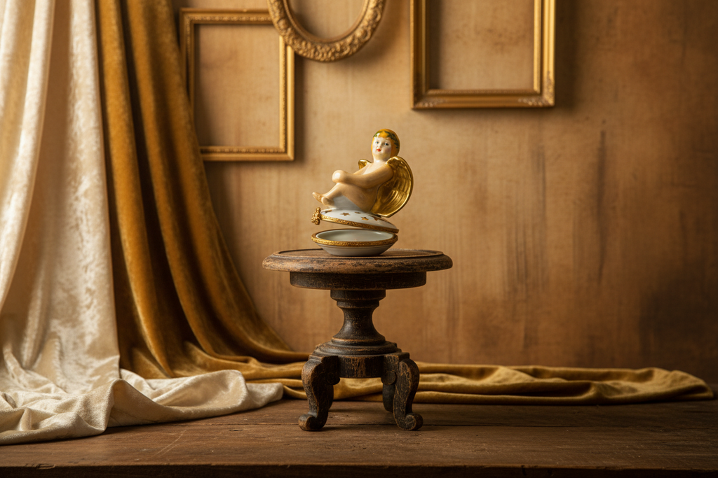 Angel with Gold Wings on Stars Limoges
