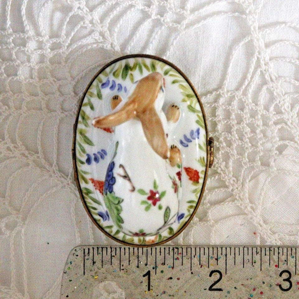 Limoges France Chamart Exclusive Rabbit Trinket Box with Fruit and Flowers – Peint Main