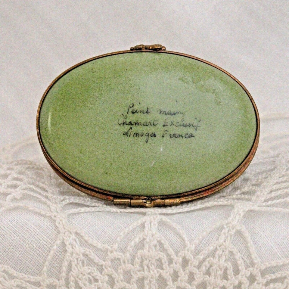 Limoges France Chamart Exclusive Rabbit Trinket Box with Fruit and Flowers – Peint Main