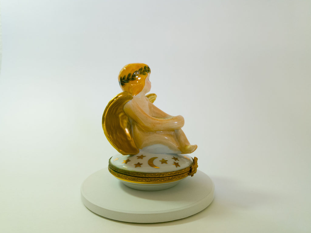 Angel with Gold Wings on Stars Limoges