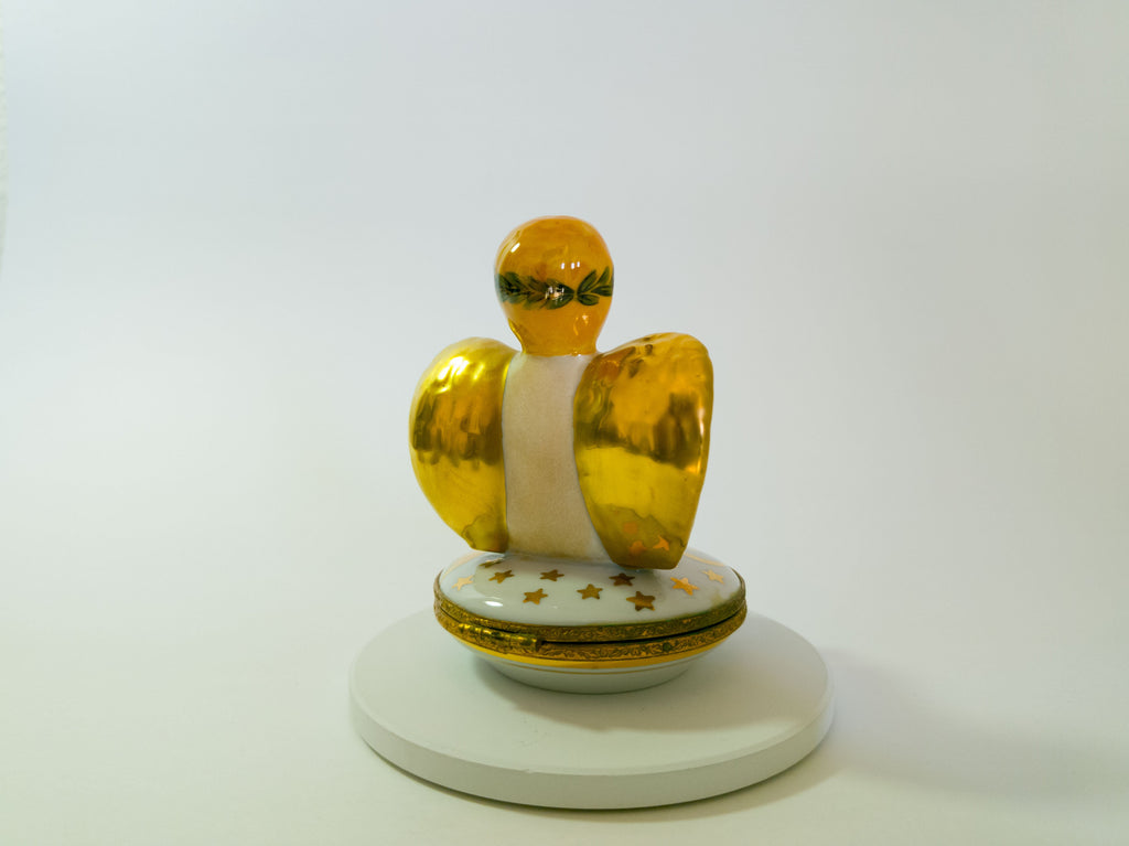 Angel with Gold Wings on Stars Limoges