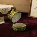 Limoges France Four Calling Birds Christmas Trinket Box Hand Painted