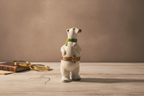 Limoges France Polar Bear with Green Scarf Trinket Box Hand Painted Porcelain