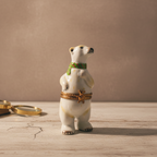 Limoges France Polar Bear with Green Scarf Trinket Box Hand Painted Porcelain