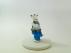 Limoges France Polar Bear in Blue Jeans Trinket Box Hand Painted Porcelain