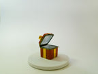 Limoges France Red & Gold Gift Box Trinket Box Hand Painted Porcelain