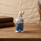 Limoges France Polar Bear in Blue Jeans Trinket Box Hand Painted Porcelain