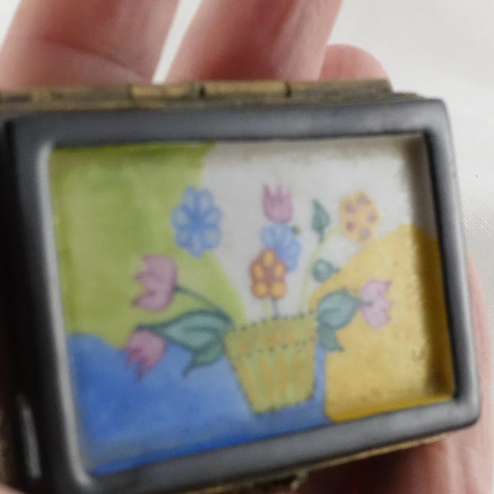 Vintage Limoges Flower Puzzle Trinket Box | Hand Painted Multicolor Floral Porcelain Box - LADYBIRD LAUGH