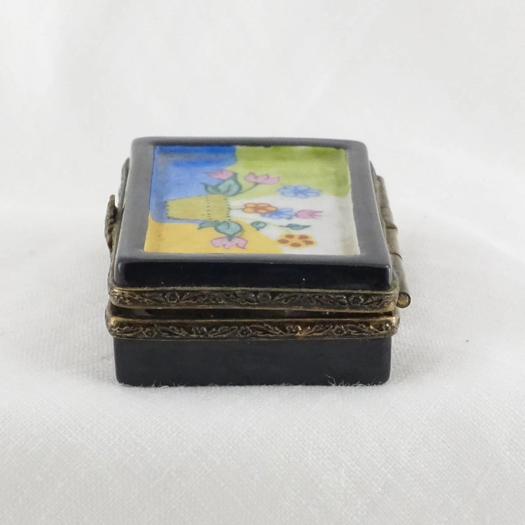 Vintage Limoges Flower Puzzle Trinket Box | Hand Painted Multicolor Floral Porcelain Box - LADYBIRD LAUGH