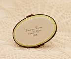 Limoges France Peint Main Signed White Rabbit on Grass Trinket Box
