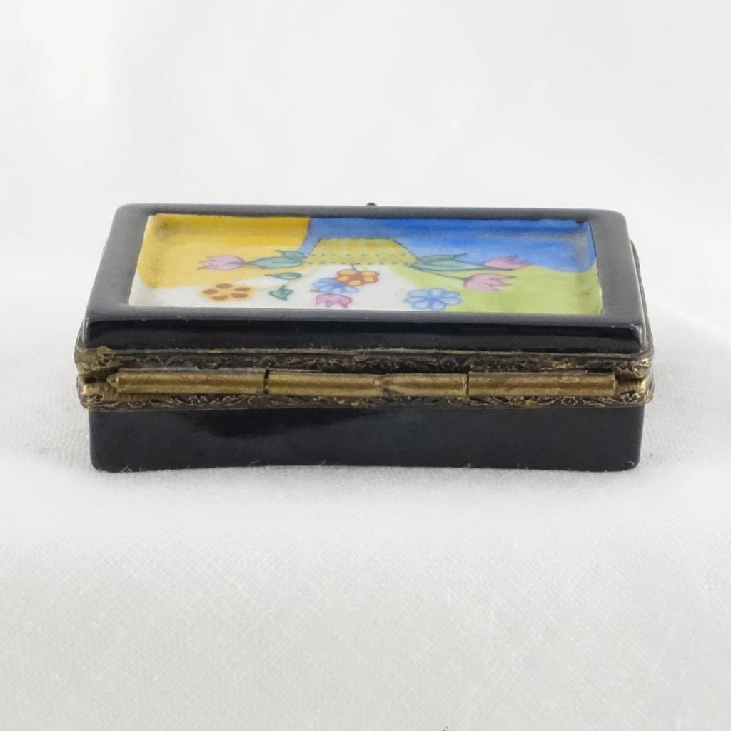 Vintage Limoges Flower Puzzle Trinket Box | Hand Painted Multicolor Floral Porcelain Box - LADYBIRD LAUGH
