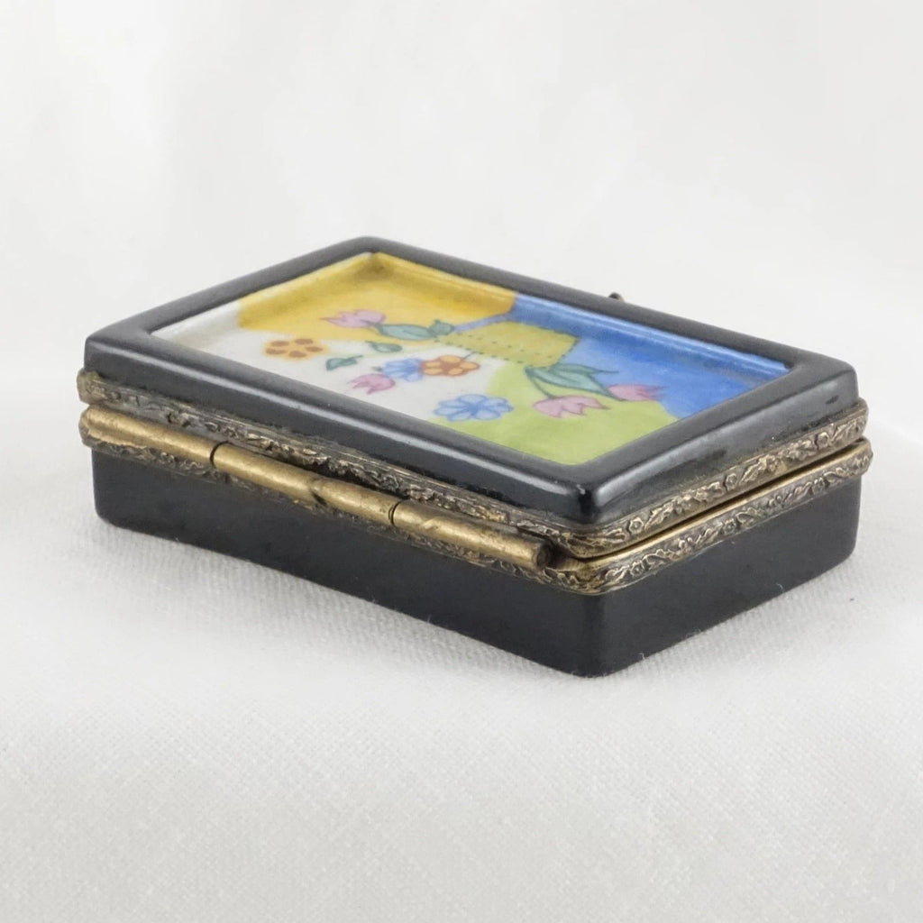 Vintage Limoges Flower Puzzle Trinket Box | Hand Painted Multicolor Floral Porcelain Box - LADYBIRD LAUGH