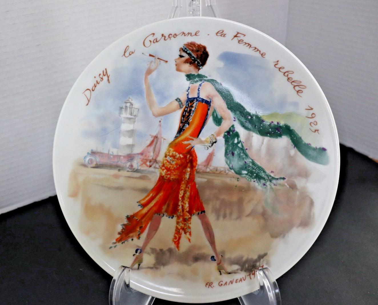 Flapper Plate: Roaring Twenties Daisy Motif (Limoges Porcelain)