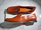 Antonio Melani Brown Leather Square Toe Loafers Size 8 | Slip-On Comfort Flats