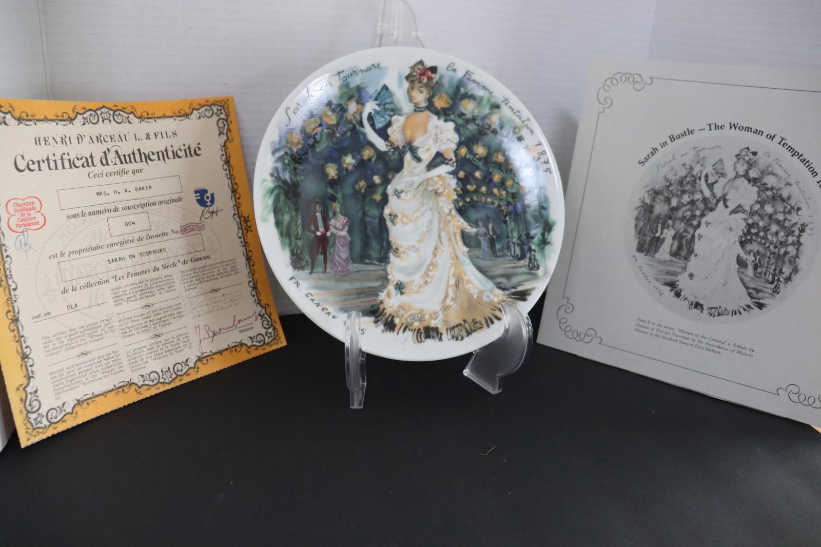 Limoges Porcelain Plate, Victorian Sarah in Bustle Dress (1875)