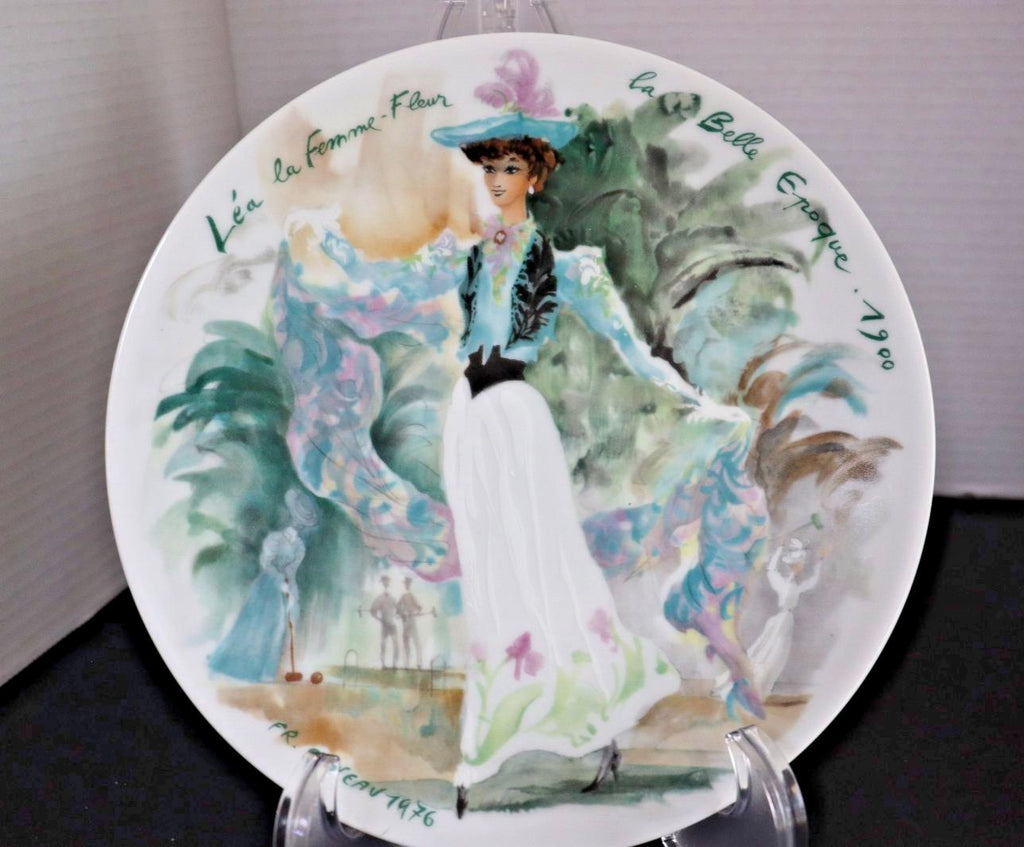 Léa la Femme Fleur Plate: Antique Limoges Porcelain, Hand Painted