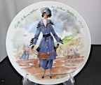 Limoges Porcelain Plate, Edith in 1915 Tailored Dress (Hand-Painted)