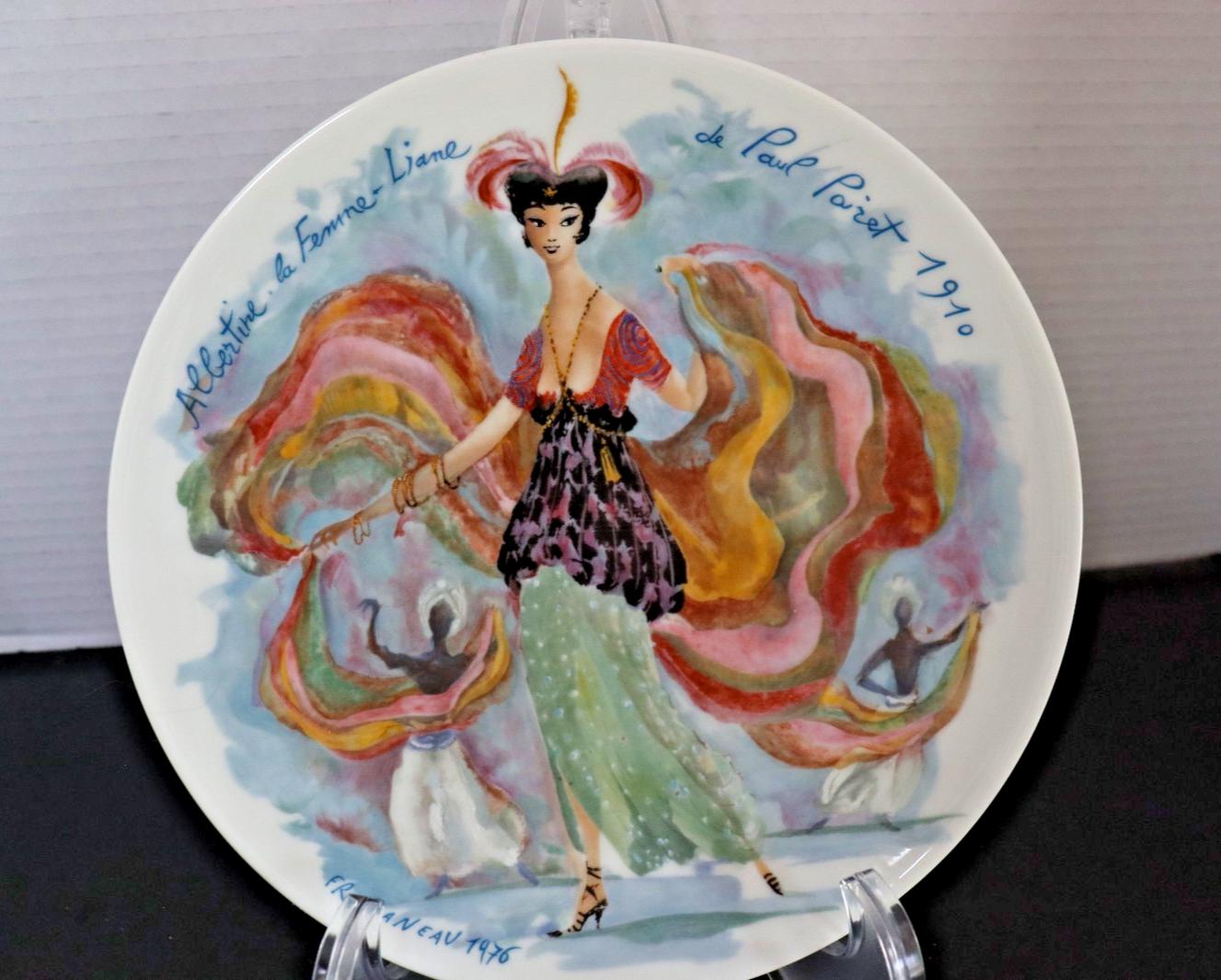Art Nouveau Limoges Plate - Albertine by Paul Poiret, 1910