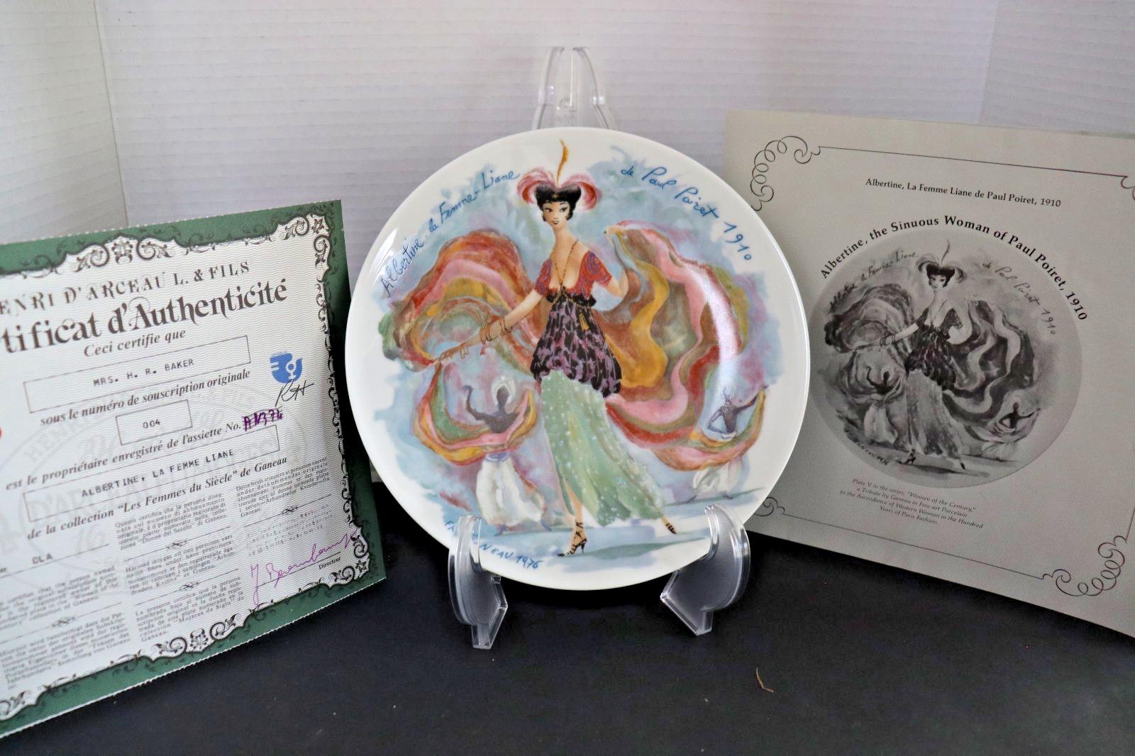 Art Nouveau Limoges Plate - Albertine by Paul Poiret, 1910