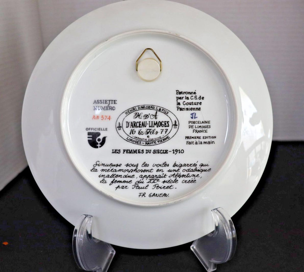 Art Nouveau Limoges Plate - Albertine by Paul Poiret, 1910
