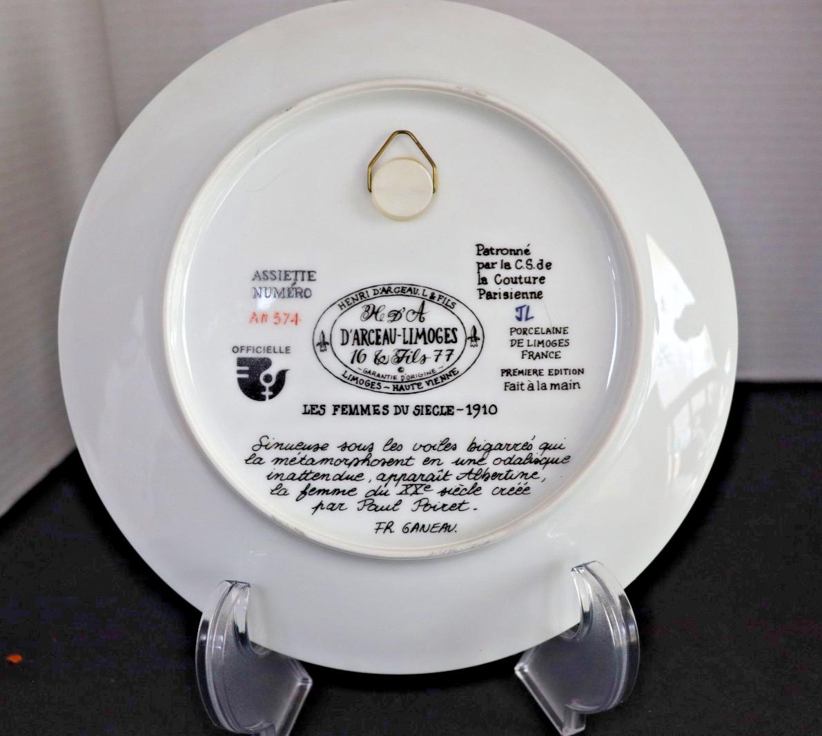 Art Nouveau Limoges Plate - Albertine by Paul Poiret, 1910