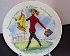Francoise in Trousers Porcelain Plate - Vintage 1960s Limoges Art