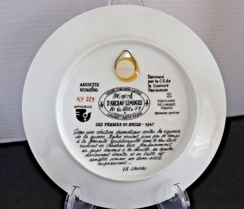 Sophie New Look Limoges Plate - Vintage 1947 Hand-Painted Porcelain