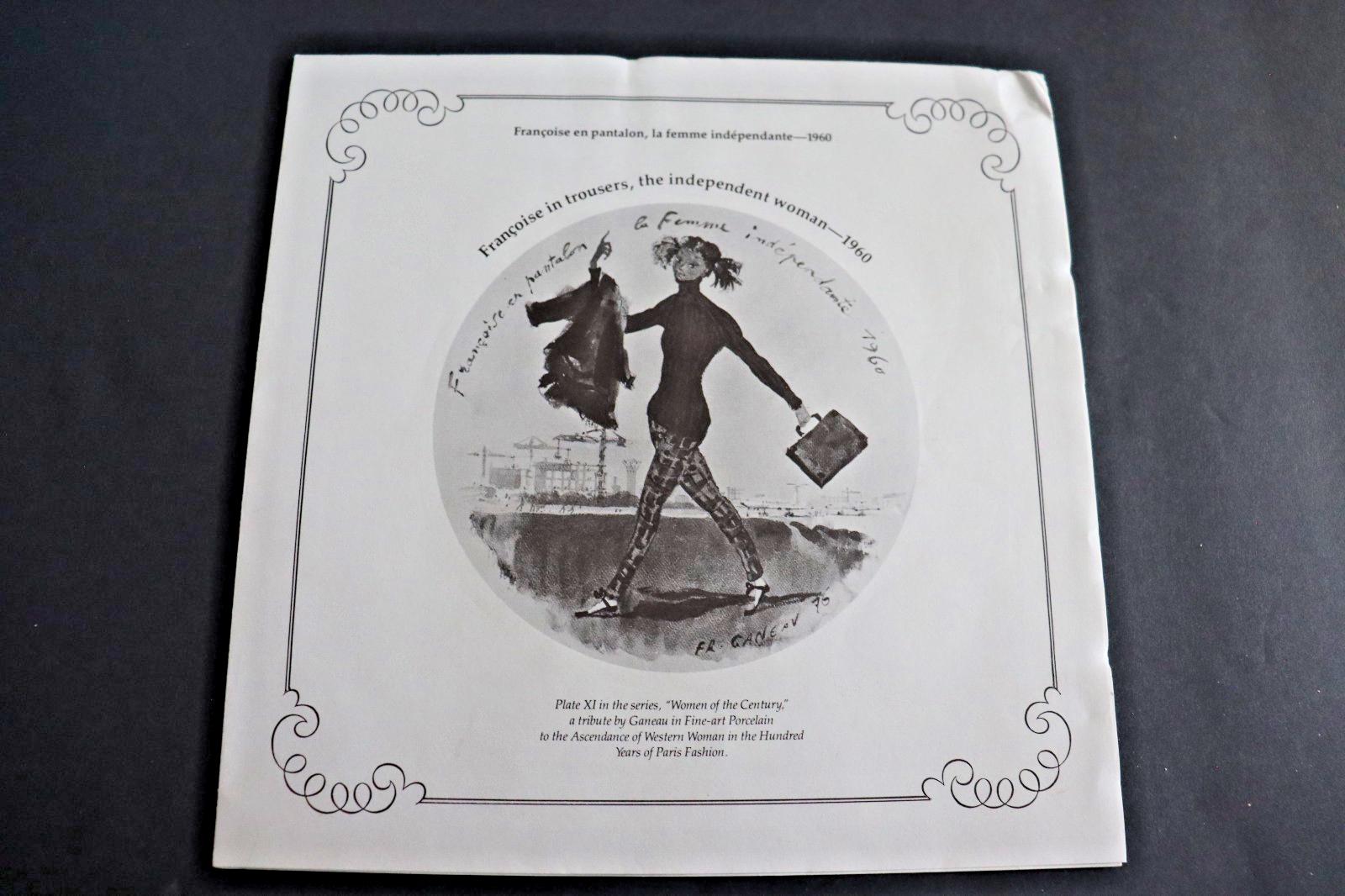 Francoise in Trousers Porcelain Plate - Vintage 1960s Limoges Art