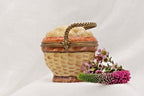 Limoges France Peint Main Egg Basket Trinket Box Hand Painted Porcelain