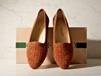 Cole Hann Woven Suede Loafers - Women's Brown Slip-On Flats for Everyday Wear - Sz 8.5