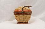 Limoges France Peint Main Egg Basket Trinket Box Hand Painted Porcelain