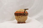 Limoges France Peint Main Egg Basket Trinket Box Hand Painted Porcelain