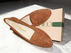 Cole Hann Woven Suede Loafers - Women's Brown Slip-On Flats for Everyday Wear - Sz 8.5