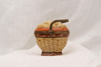 Limoges France Peint Main Egg Basket Trinket Box Hand Painted Porcelain