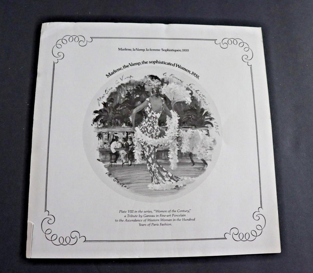 Art Deco Marlene Dietrich Plate - Vintage 1935 Limoges Porcelain