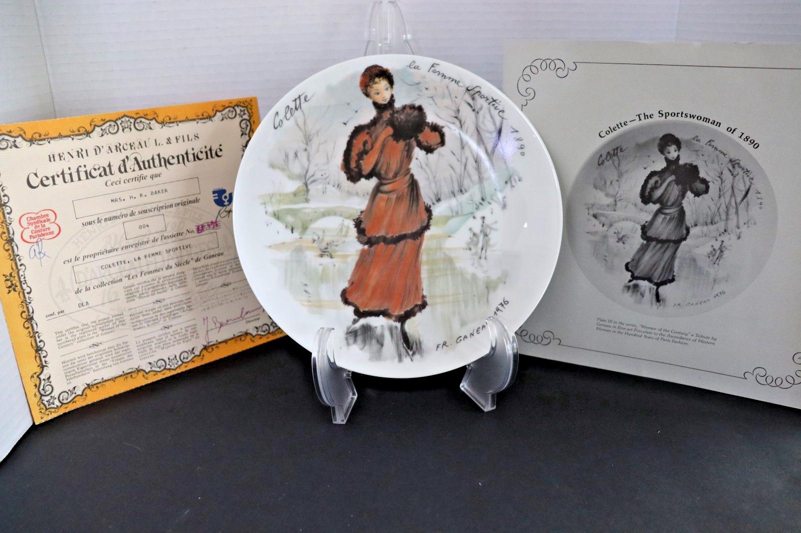 Limoges Collectible Plate - Hand-Painted 1890 Sportswoman Art