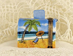 Limoges France Beach Mailbox Trinket Box Tropical Coastal Scene Limited Edition