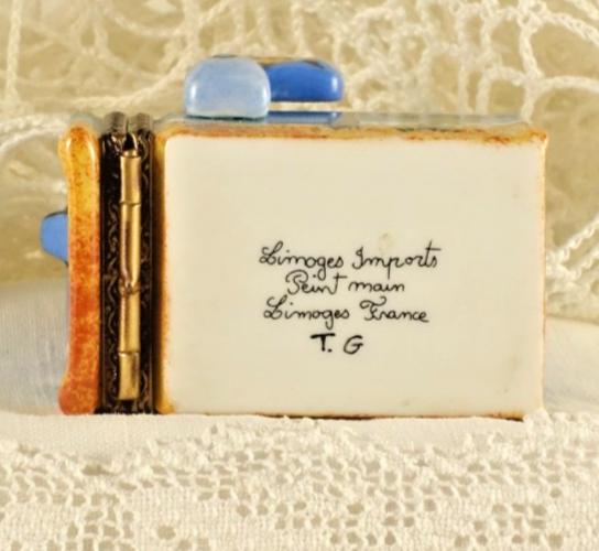 Limoges France Beach Mailbox Trinket Box Tropical Coastal Scene Limited Edition