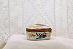 Vintage Limoges France Romantic Couple Trinket Box Hand Painted Porcelain