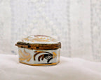 Vintage Limoges France Romantic Couple Trinket Box Hand Painted Porcelain