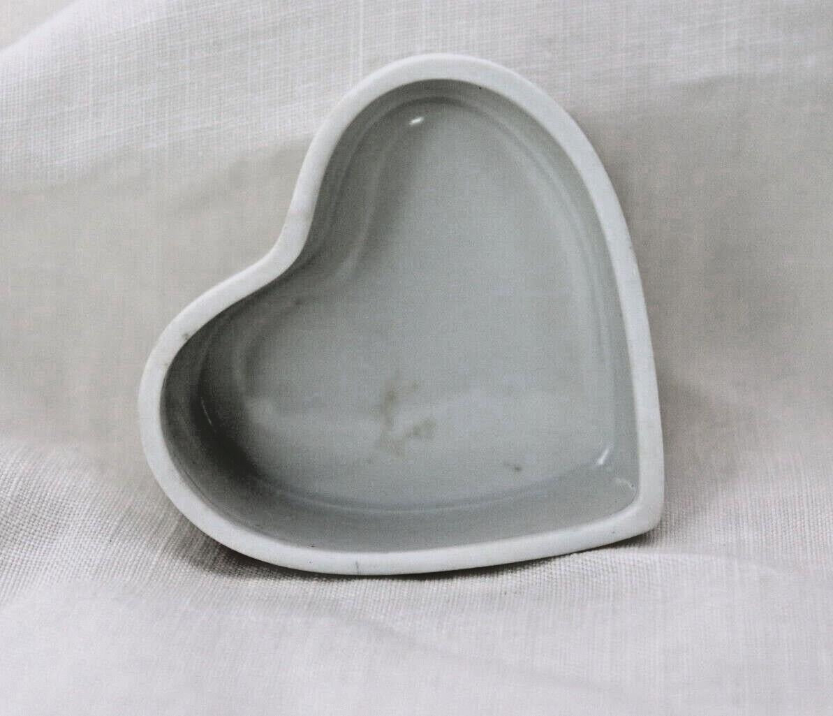 Limoges France Heart Trinket Box Maroon Floral Pattern Hand Painted Porcelain