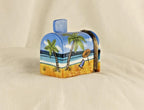 Limoges France Beach Mailbox Trinket Box Tropical Coastal Scene Limited Edition