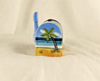 Limoges France Beach Mailbox Trinket Box Tropical Coastal Scene Limited Edition