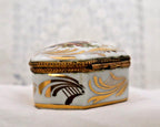 Vintage Limoges France Romantic Couple Trinket Box Hand Painted Porcelain